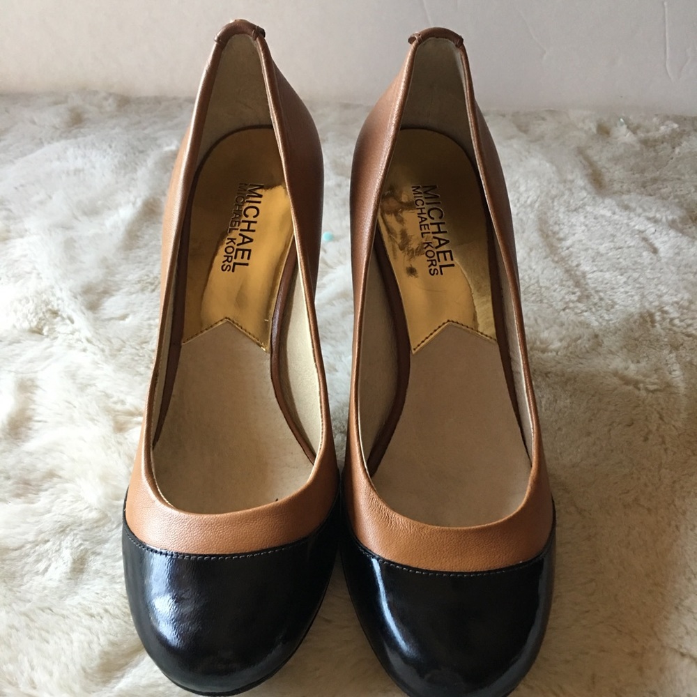 Michael Kors Brown Black Leather Heels 👠 Stiletto